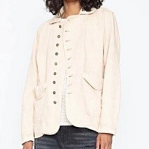 Free People X Sandrine Rose Oversized Empire Jean Jacket In Cream. NWT! Sz M & L - Picture 2 of 16